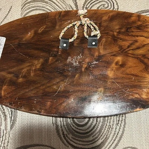 Vintage inlaid elephants hand designed wooden wall hanging - Picture 4 of 5